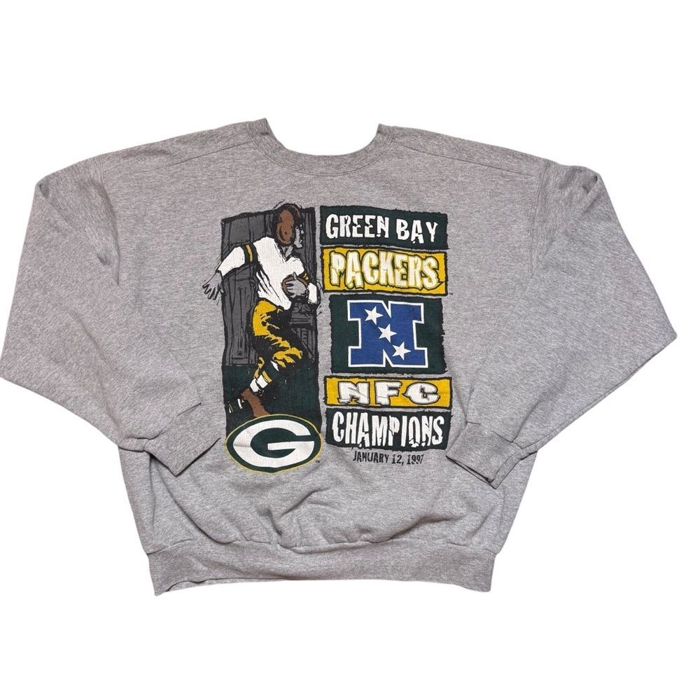 Vintage 1997 Green Bay Packers NFC Champions Starter Crewneck Made In USA Sz XXL